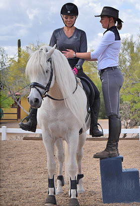 Riding white horse